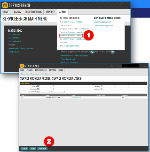 How do I set up our company users on our ServiceBench® account?