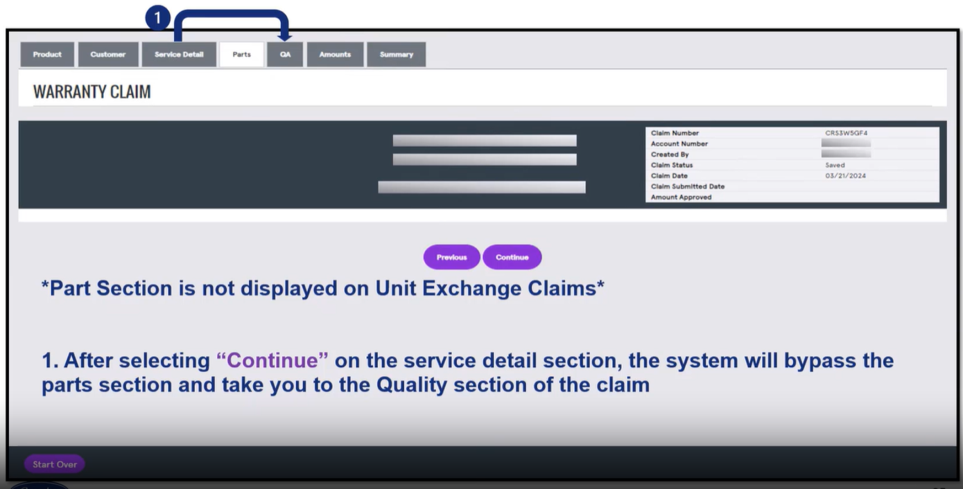 How do I file a Unit Exchange Warranty Claim in ServiceBench?